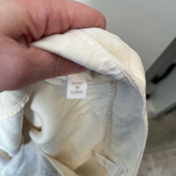 British India 100% Linen Pants Beige Cream Straight Leg Trousers, 5 (28” waist) - Picture 13 of 15